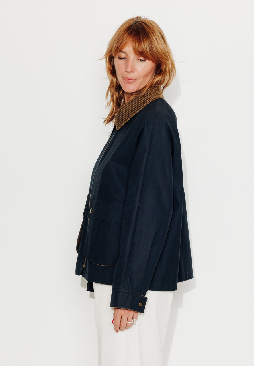 SORBUS - SORBUS - Imperméable court oversize en coton staywax marine MARINE - Trench & Coat