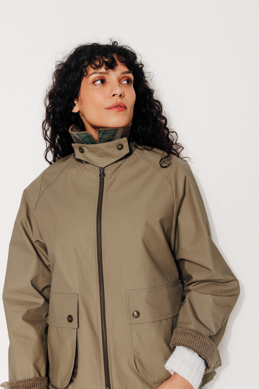 SORBUS - SORBUS - Imperméable court oversize en coton staywax beige BEIGE - Trench & Coat