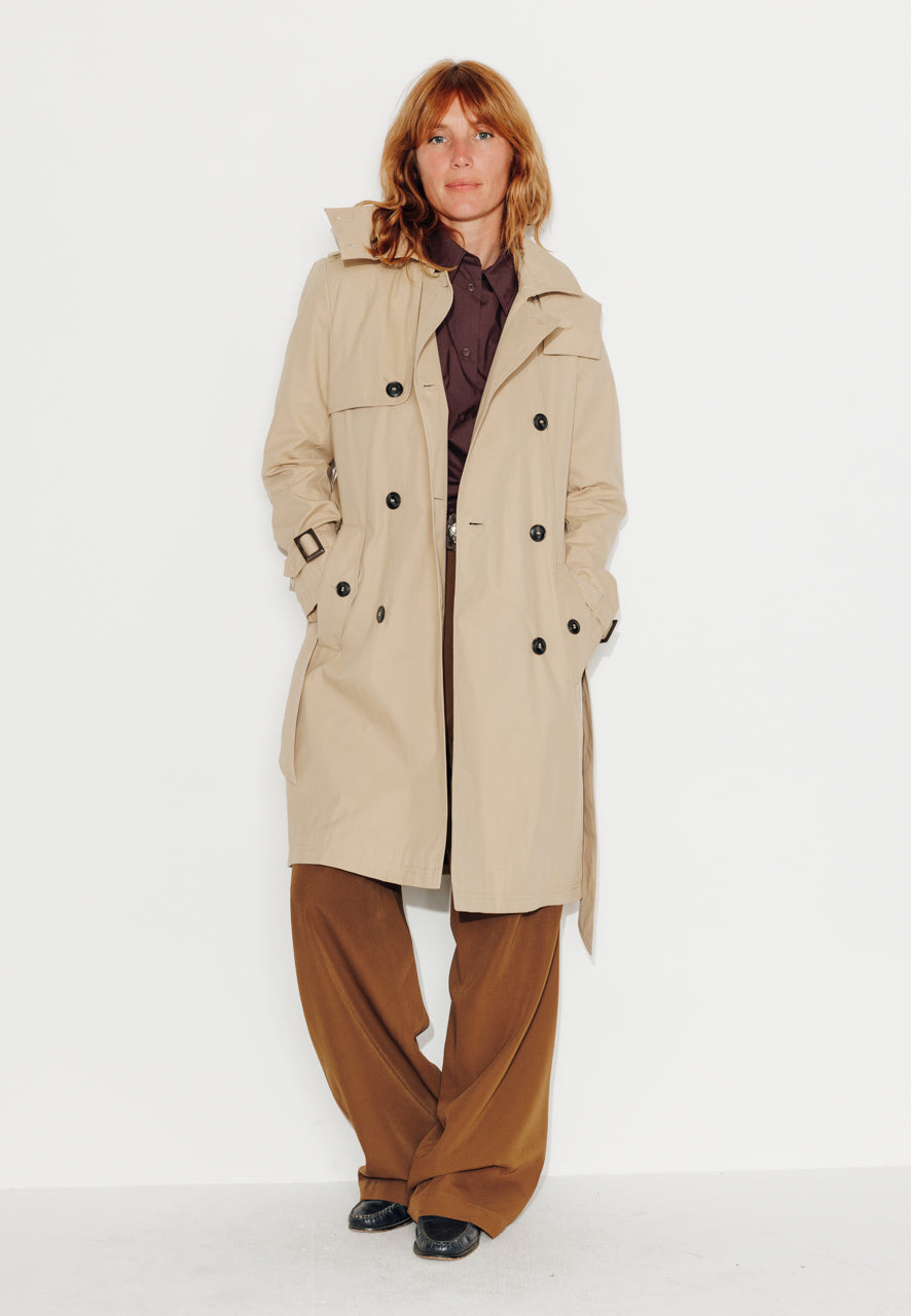 ROSIER - ROSIER - Trench à capuche amovible en coton déperlant beige BEIGE - Trench & Coat