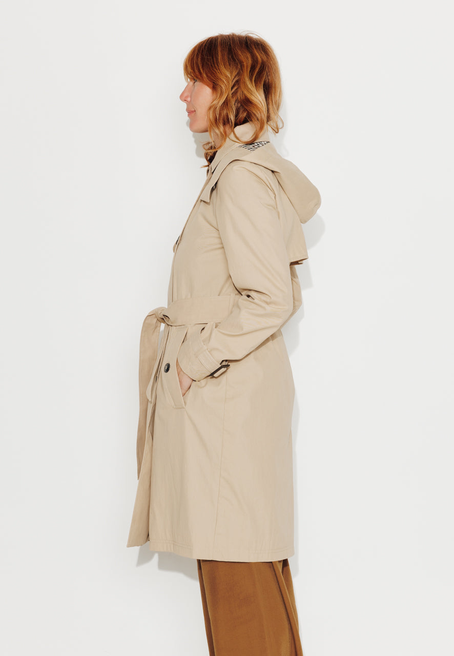 ROSIER - ROSIER - Trench à capuche amovible en coton déperlant beige BEIGE - Trench & Coat