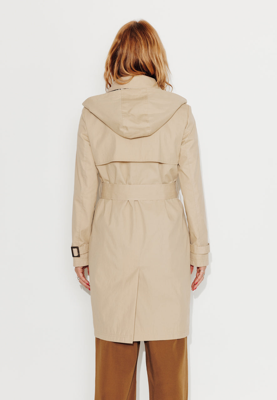 ROSIER - ROSIER - Trench à capuche amovible en coton déperlant beige BEIGE - Trench & Coat