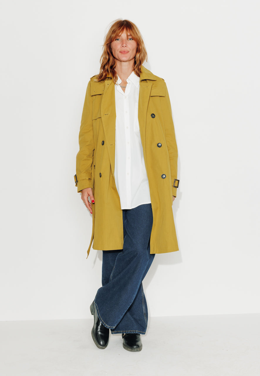 ROSIER - ROSIER - Trench à capuche amovible en coton déperlant moutarde MOUTARDE - Trench & Coat