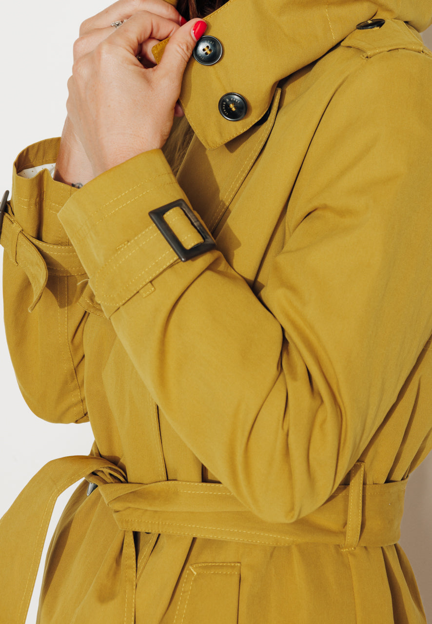 ROSIER - ROSIER - Trench à capuche amovible en coton déperlant moutarde MOUTARDE - Trench & Coat