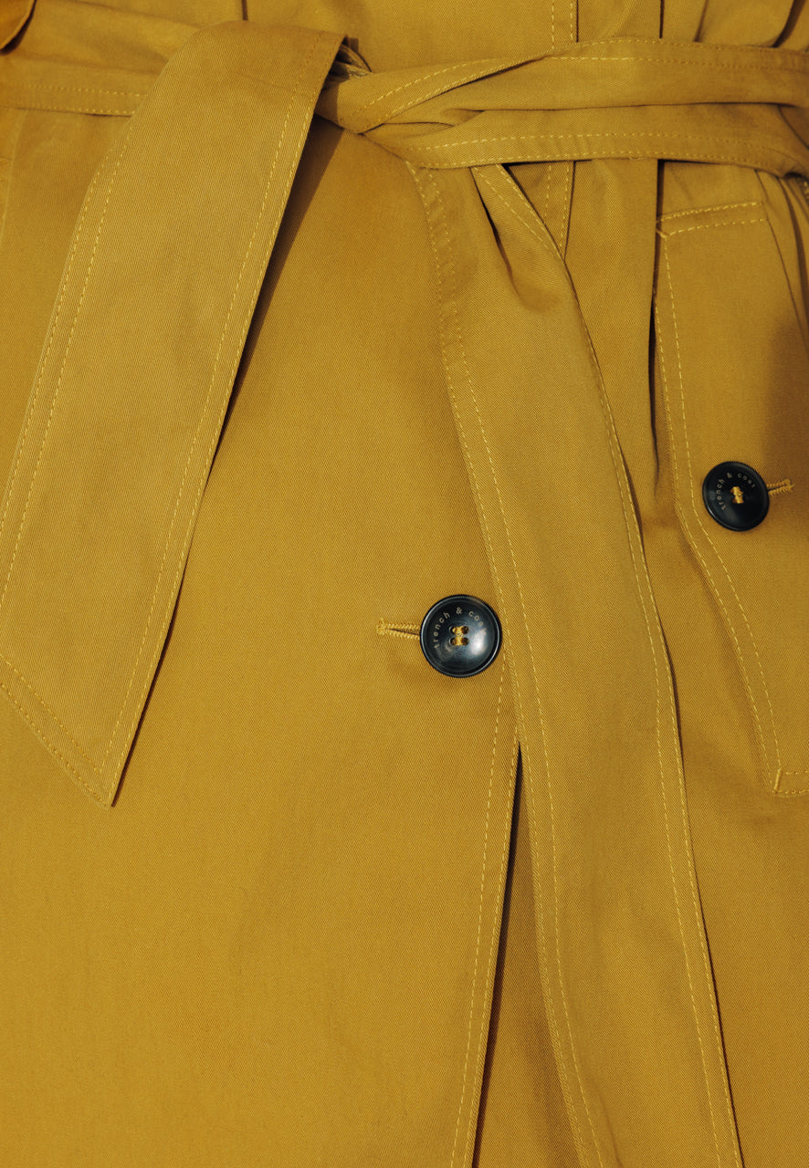 ROSIER - ROSIER - Trench à capuche amovible en coton déperlant moutarde MOUTARDE - Trench & Coat