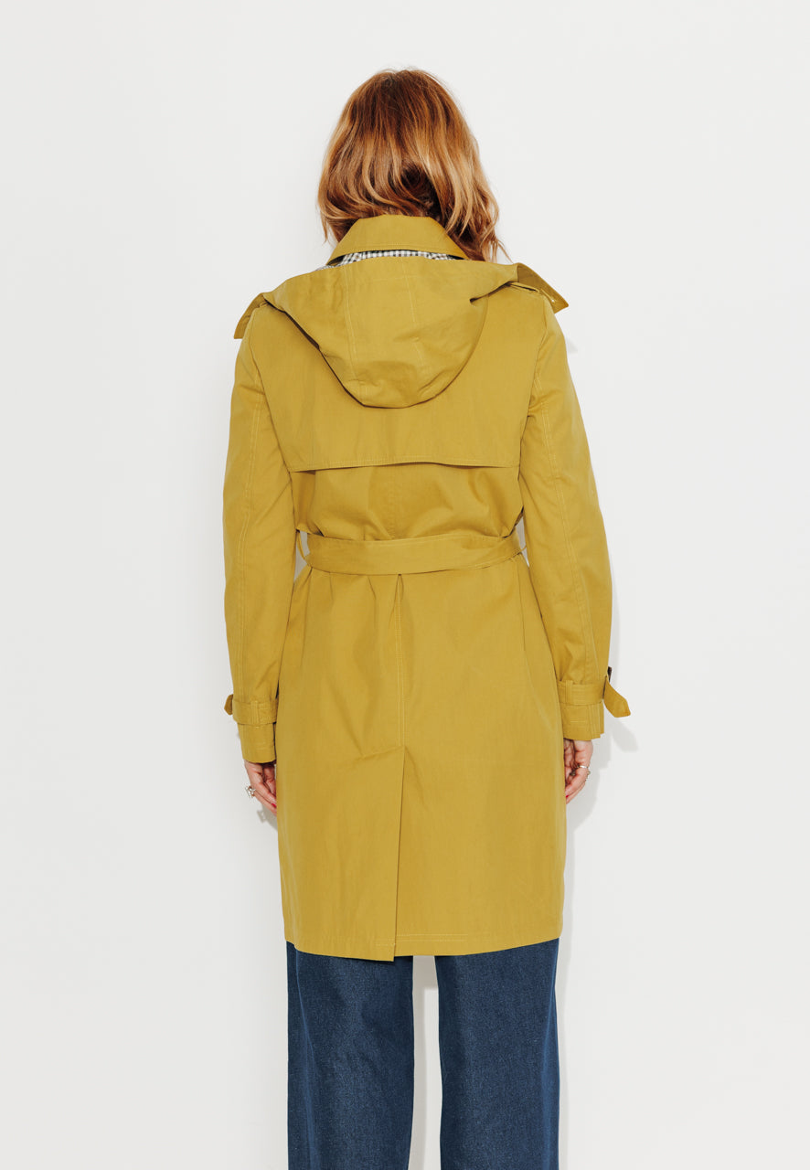 ROSIER - ROSIER - Trench à capuche amovible en coton déperlant moutarde MOUTARDE - Trench & Coat