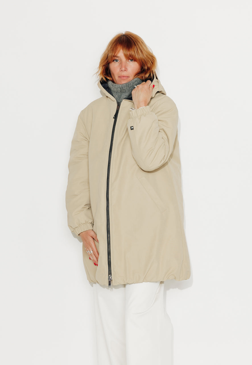 PINACEA - PINACEA - Parka mi longue ouatinée en coton déperlant camel CAMEL - Trench & Coat
