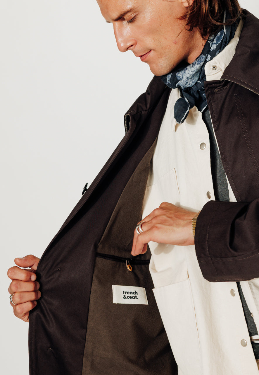 HECTOR - HECTOR - Imper mi long esprit ridding en coton marron CHOCOLAT - Trench & Coat