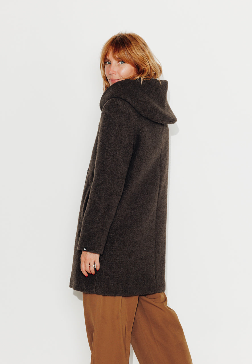 RICOUX - RICOUX - Manteau enveloppant en bouclette de laine marron Marron / Brown - Trench & Coat