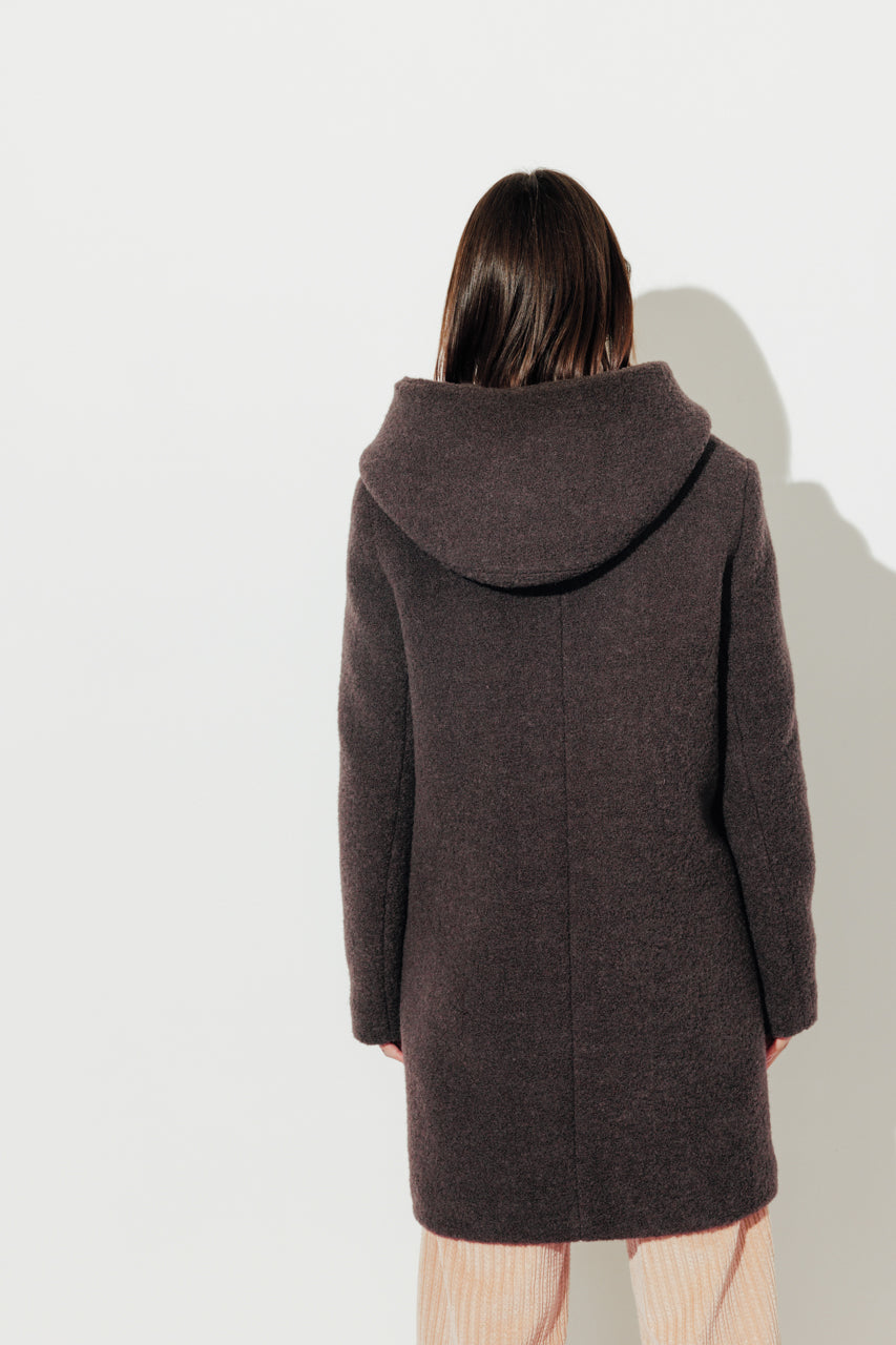 RICOUX - RICOUX - Manteau enveloppant en bouclette de laine marron Marron / Brown - Trench & Coat