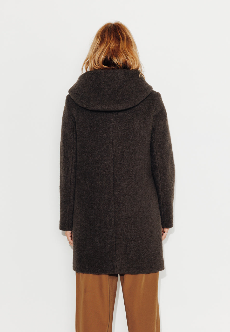 RICOUX - RICOUX - Manteau enveloppant en bouclette de laine marron Marron / Brown - Trench & Coat