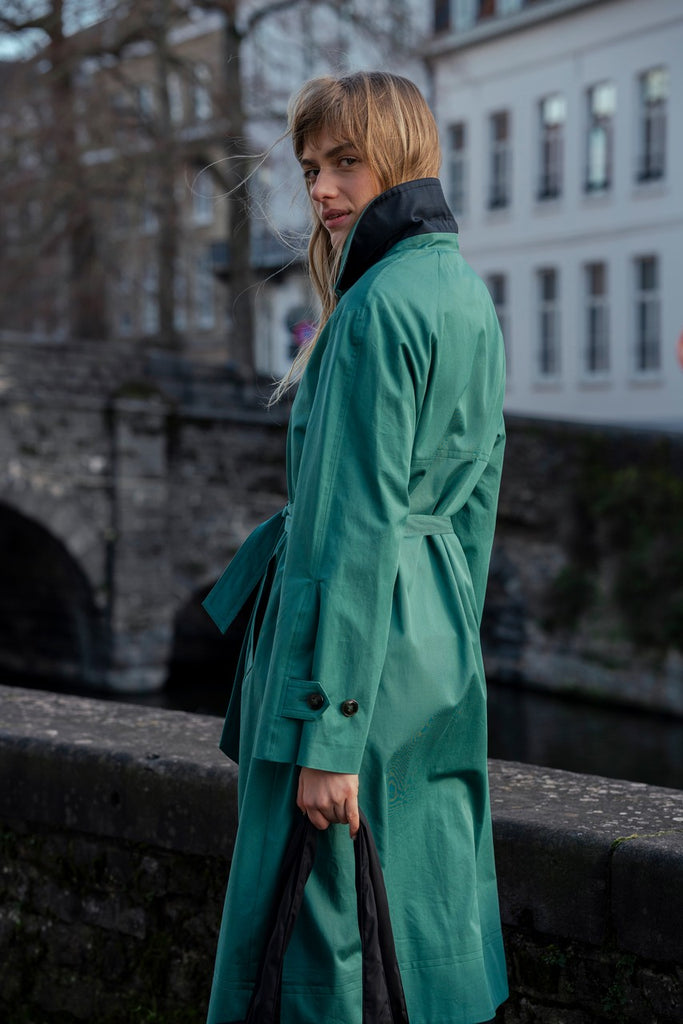 Trench OZON-Trench généreux en pur coton vert