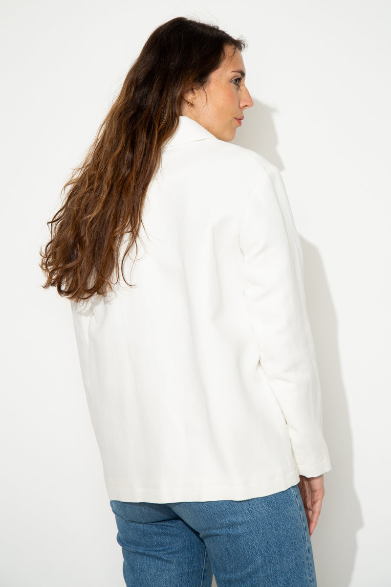 TRACIE short worker jacket in ecru linen
