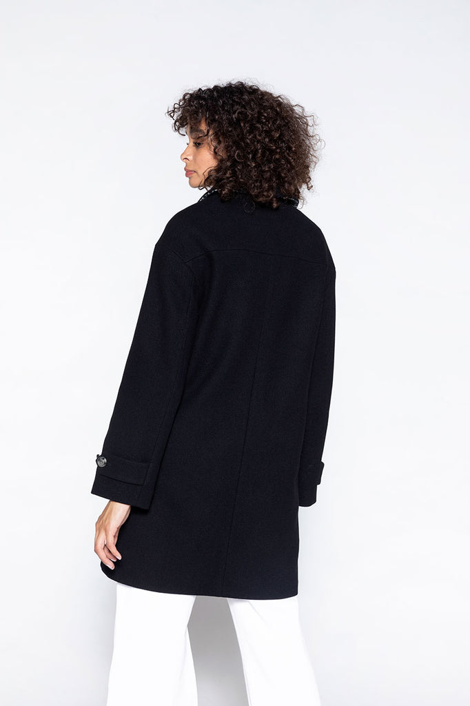 Manteau CERNAY-Redding en drap de laine noir