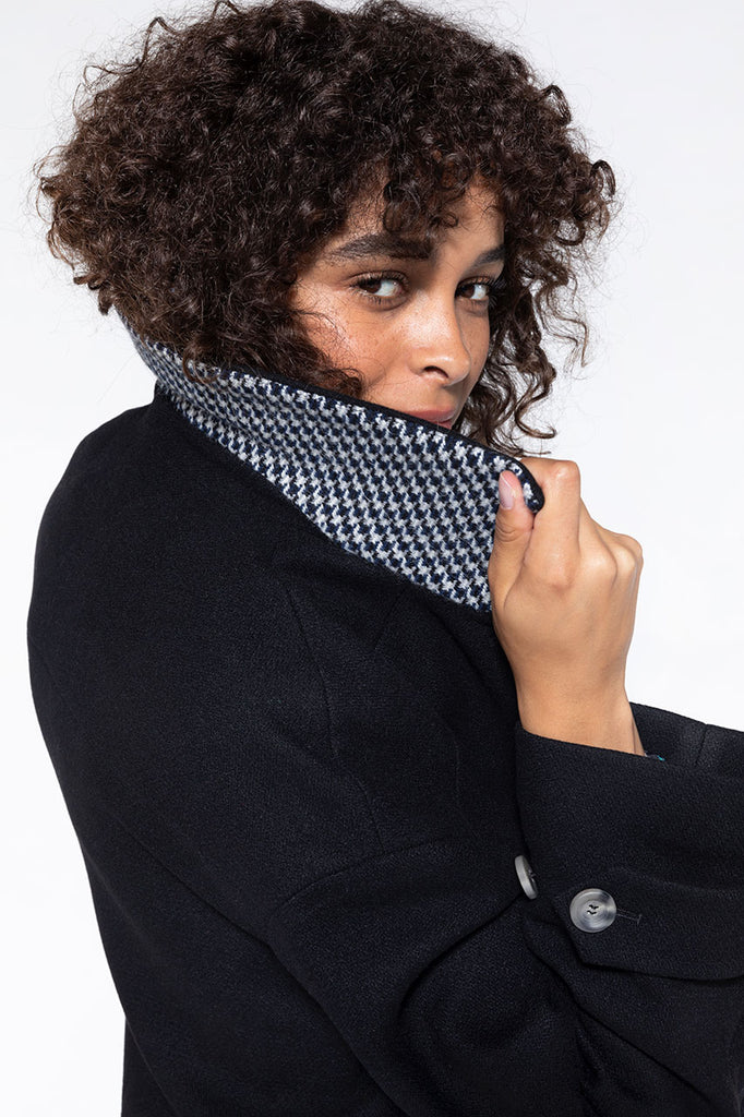 Manteau Cernay drap de laine noir-Redding en drap de laine noir