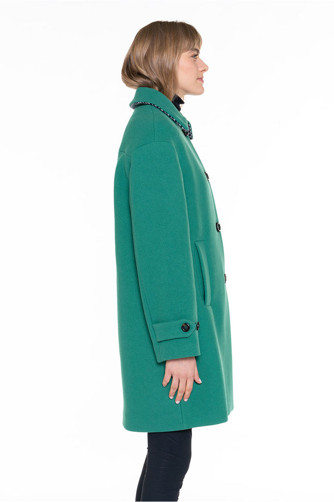 Manteau CERNAY-Redding en drap de laine vert