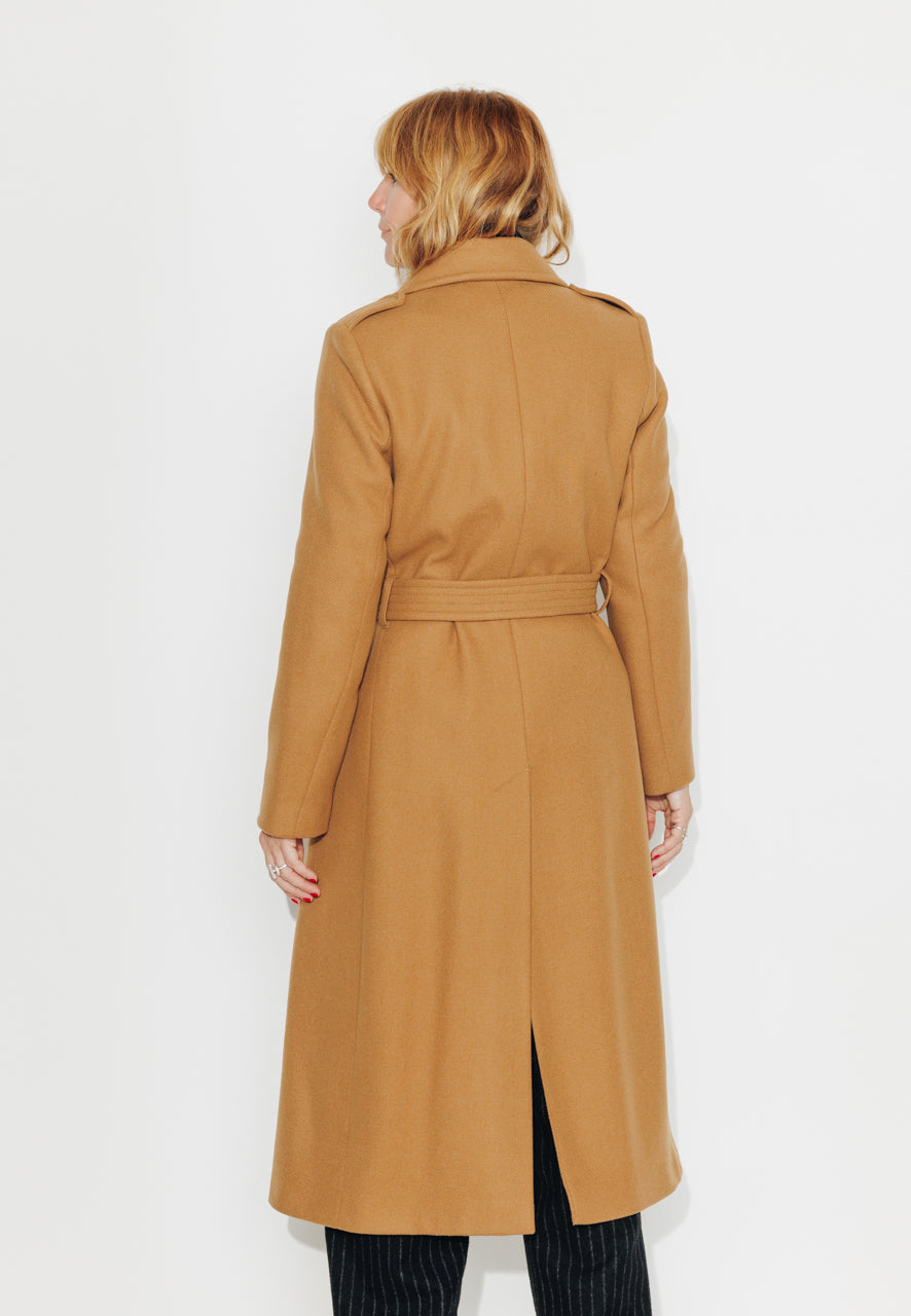 PRECIEUX - PRECIEUX - Manteau long ceinturé en drap de laine vierge camel Camel / Camel - Trench & Coat