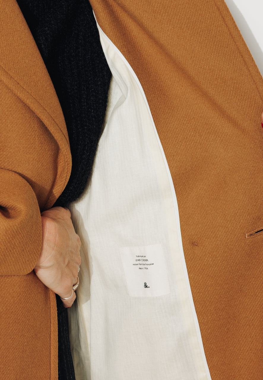 PRECIEUX - PRECIEUX - Manteau long ceinturé en drap de laine vierge camel Camel / Camel - Trench & Coat