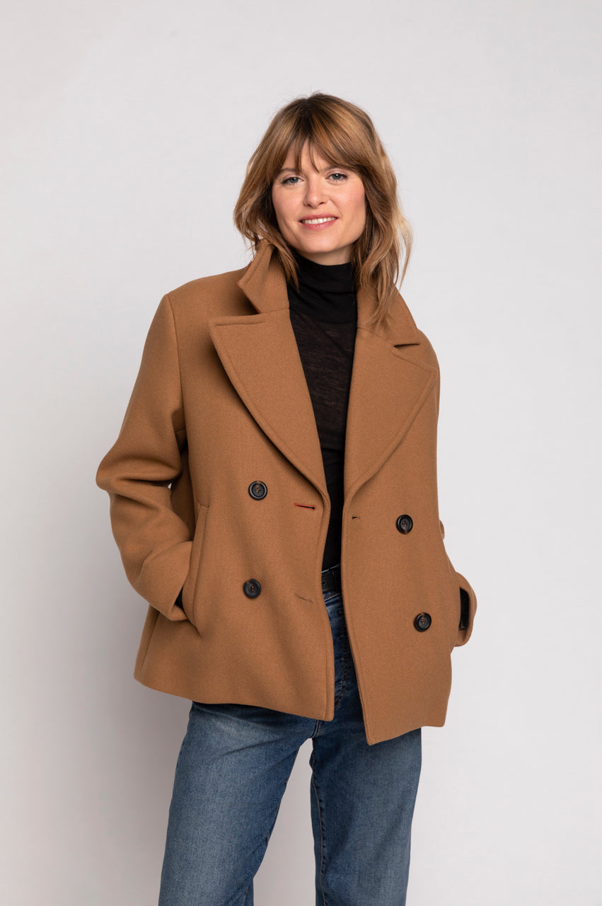 Caban camel femme sale