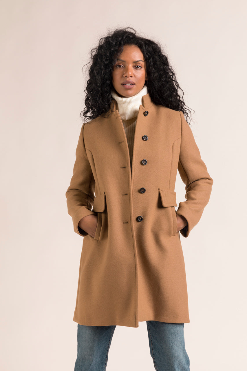 Manteau drap de laine camel sale