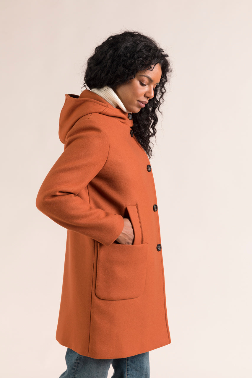 Orange duffle coat shop
