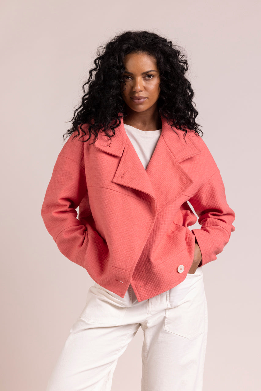 MABLY - Manteau court oversize corail Coral / Corail - Trench & Coat
