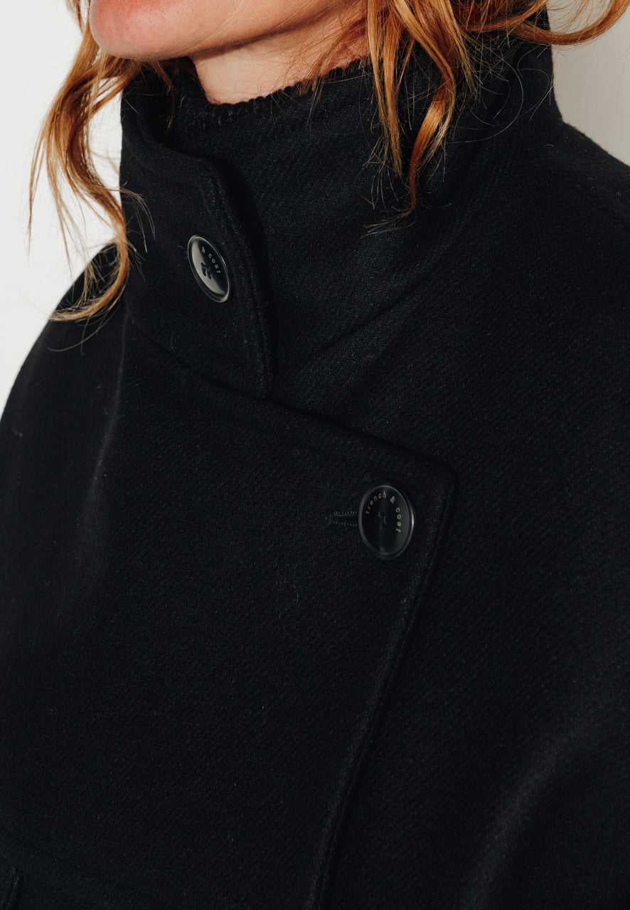 MABLY - MABLY - Blouson court oversize en drap de laine noir Noir / Black - Trench & Coat