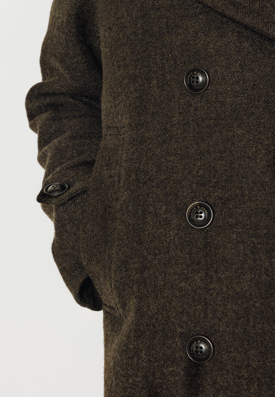 MONSTERA - MONSTERA - Manteau long oversize en laine vierge kaki KAKI - Trench & Coat