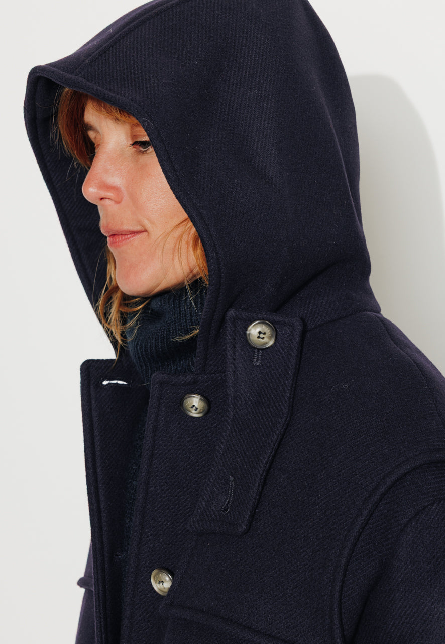 ABEKIA - ABEKIA - Manteau court oversize en drap de laine vierge marine Marine / Navy - Trench & Coat