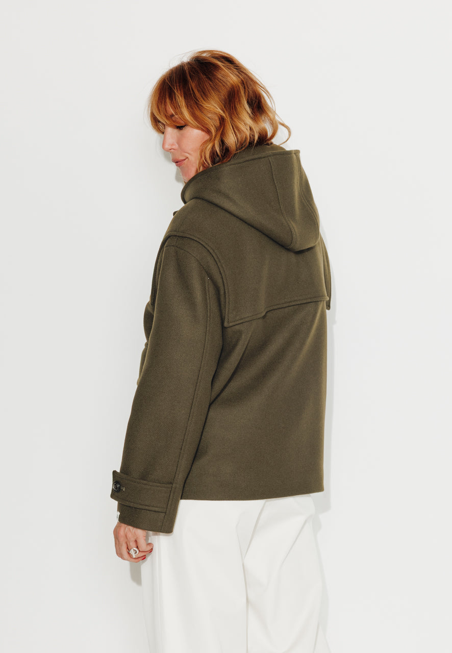 ABEKIA - ABEKIA - Manteau court oversize en drap de laine vierge kaki Kaki / Khaki - Trench & Coat