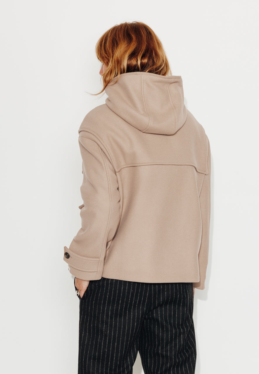 ABEKIA - ABEKIA - Manteau court oversize en drap de laine vierge beige Beige / Beige - Trench & Coat