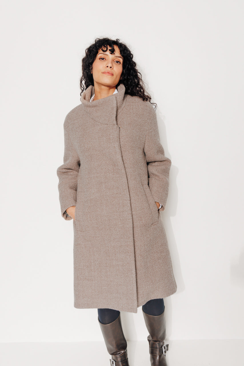 GINKGO - GINKGO- Manteau mi--long oversize en laine vierge beige BEIGE - Trench & Coat