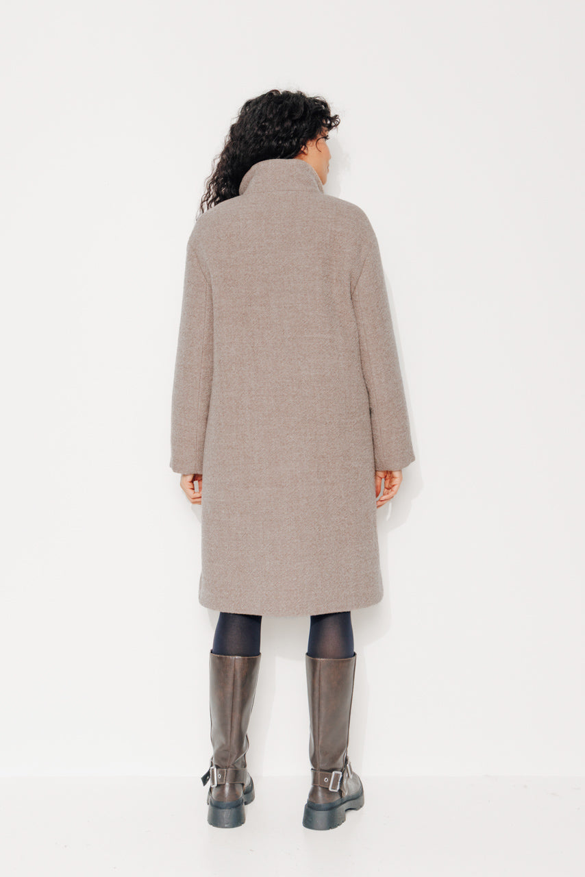GINKGO - GINKGO- Manteau mi--long oversize en laine vierge beige BEIGE - Trench & Coat