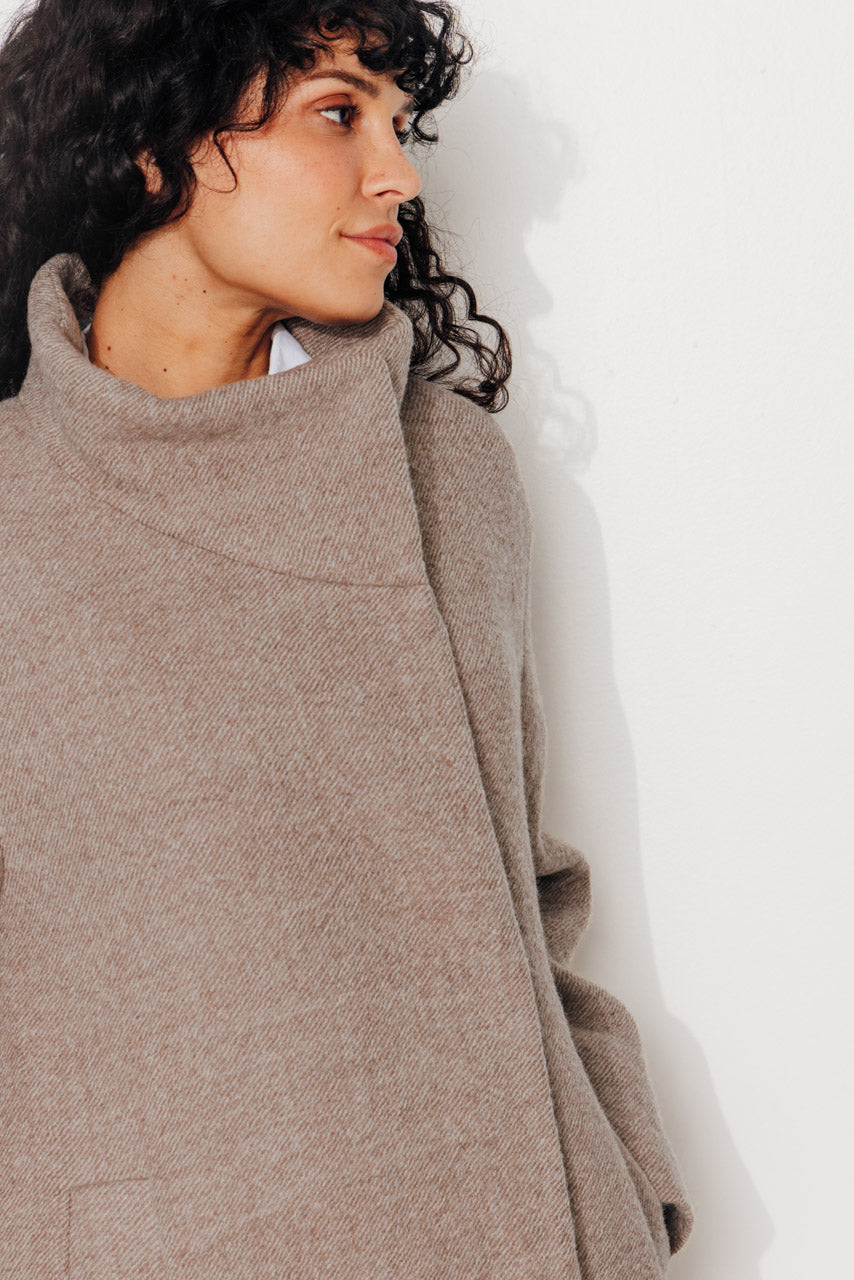 GINKGO - GINKGO- Manteau mi--long oversize en laine vierge beige BEIGE - Trench & Coat