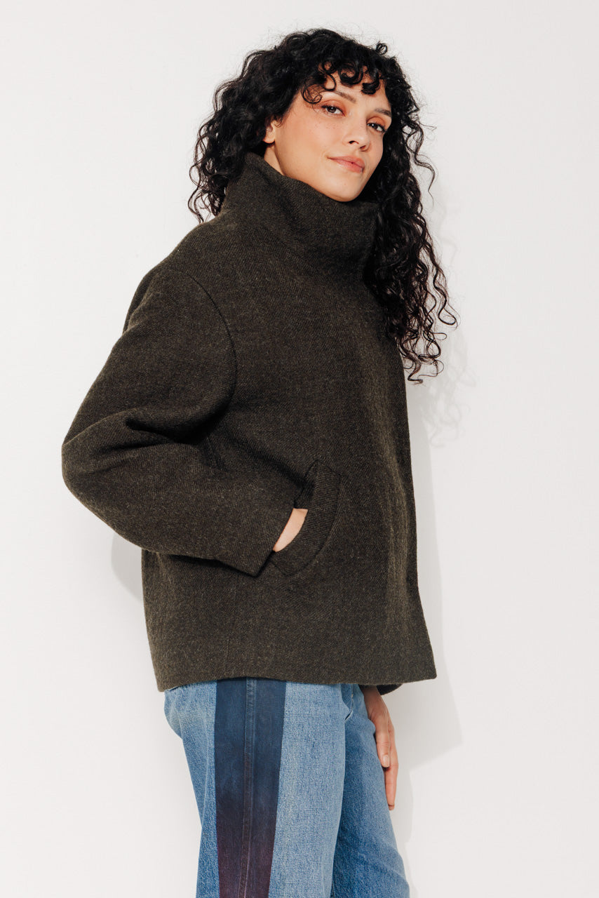 CABRILLET - CABRILLET - Manteau court oversize en laine vierge kaki KAKI - Trench & Coat