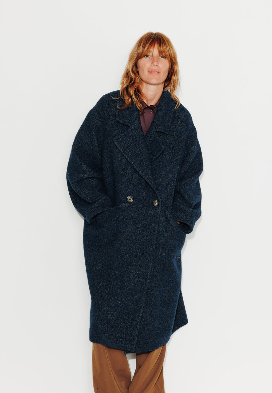 TORMINALIS - TORMINALIS - Manteau mi-long oversize en gabardine de laine bouclée recyclée OCEAN - Trench & Coat