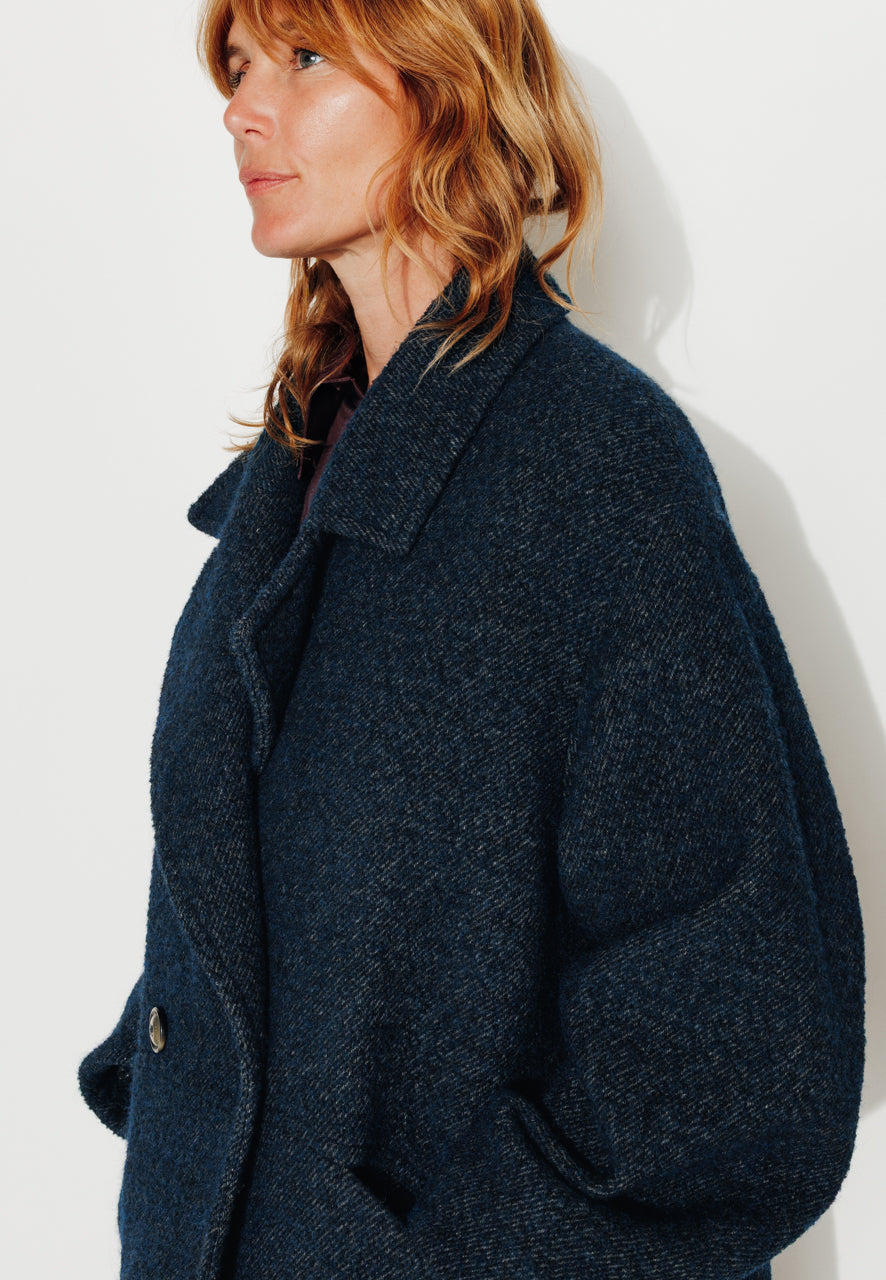 TORMINALIS - TORMINALIS - Manteau mi-long oversize en gabardine de laine bouclée recyclée OCEAN - Trench & Coat
