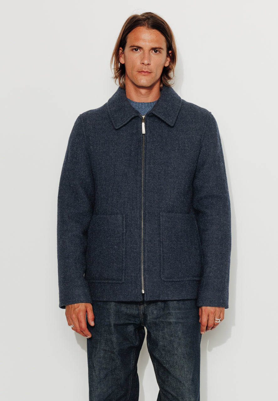 TIMO - TIMO – Manteau court esprit surveste en laine vierge marine MARINE - Trench & Coat