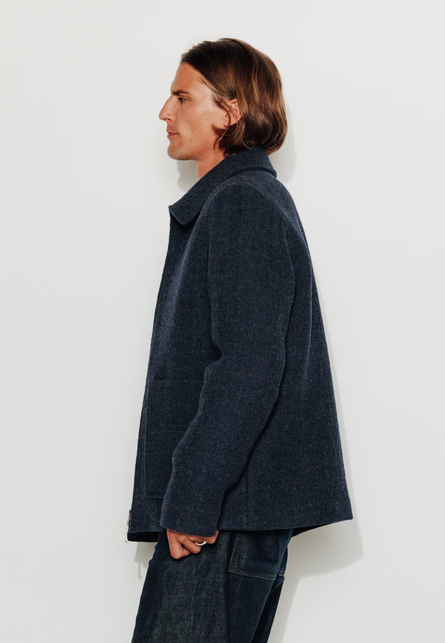 TIMO - TIMO – Manteau court esprit surveste en laine vierge marine MARINE - Trench & Coat