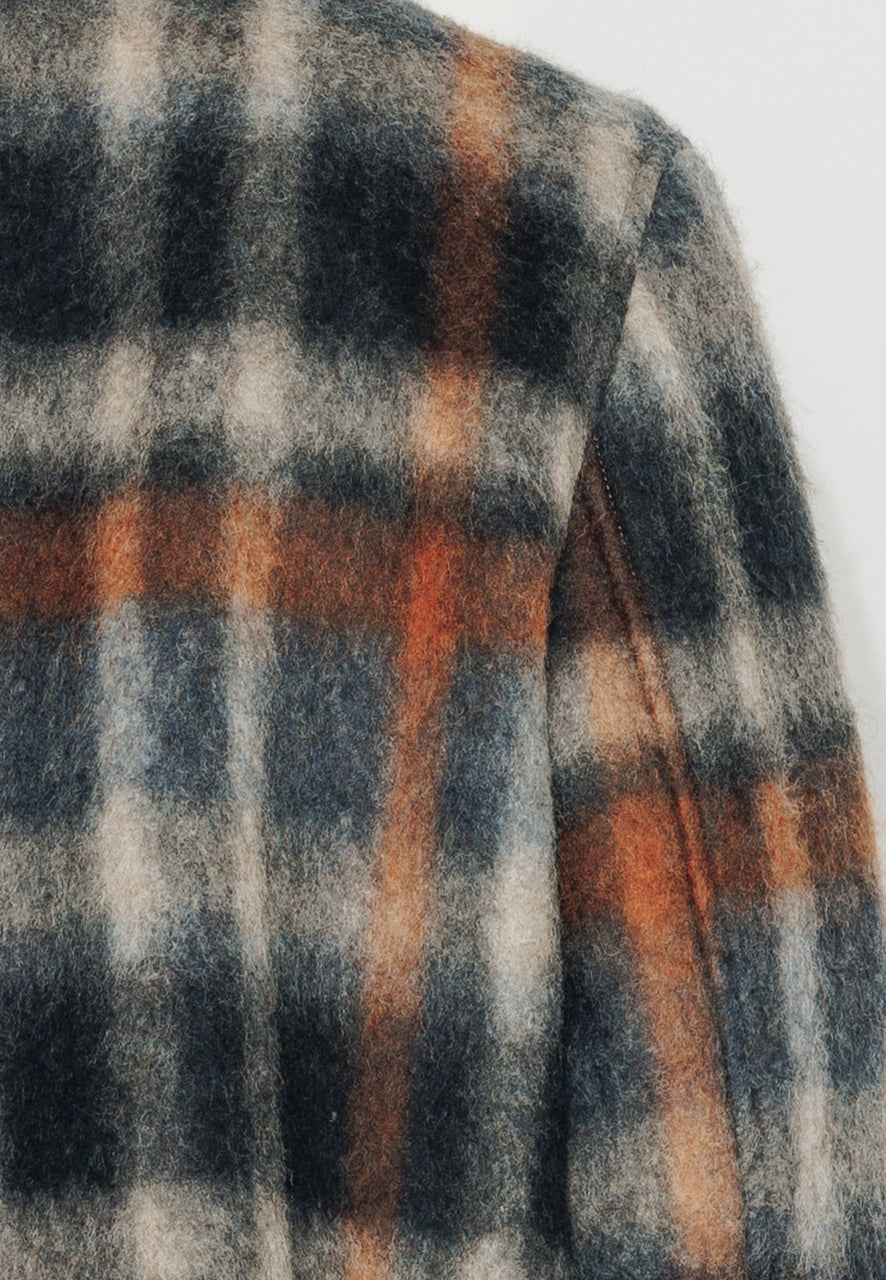 TIMO - TIMO - Manteau court en lainage à carreaux bordeaux MARINE ORA - Trench & Coat
