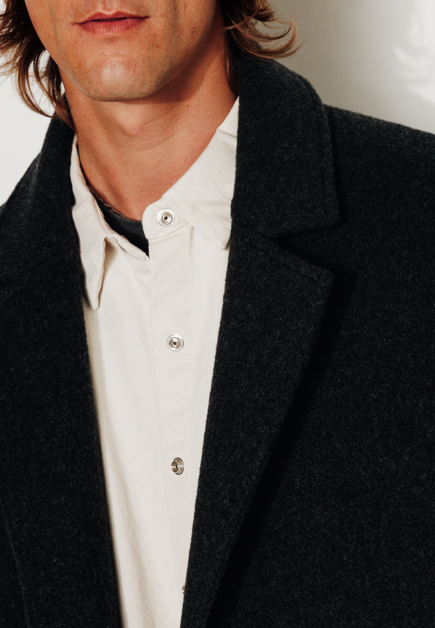LARS - LARS - Manteau oversize en laine gris ANTHRACITE - Trench & Coat