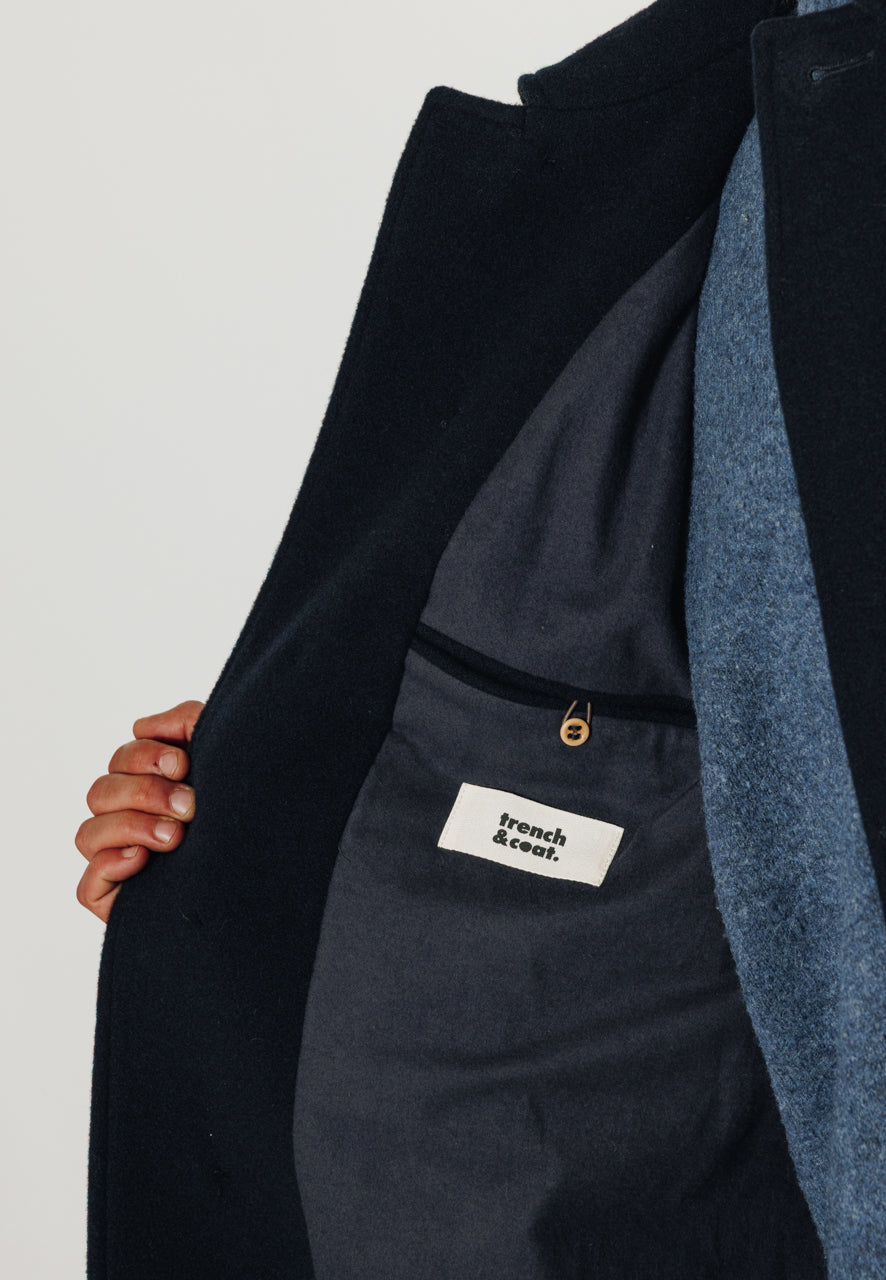 MARIUS - MARIUS - Manteau mi-long en laine vierge marine MARINE - Trench & Coat