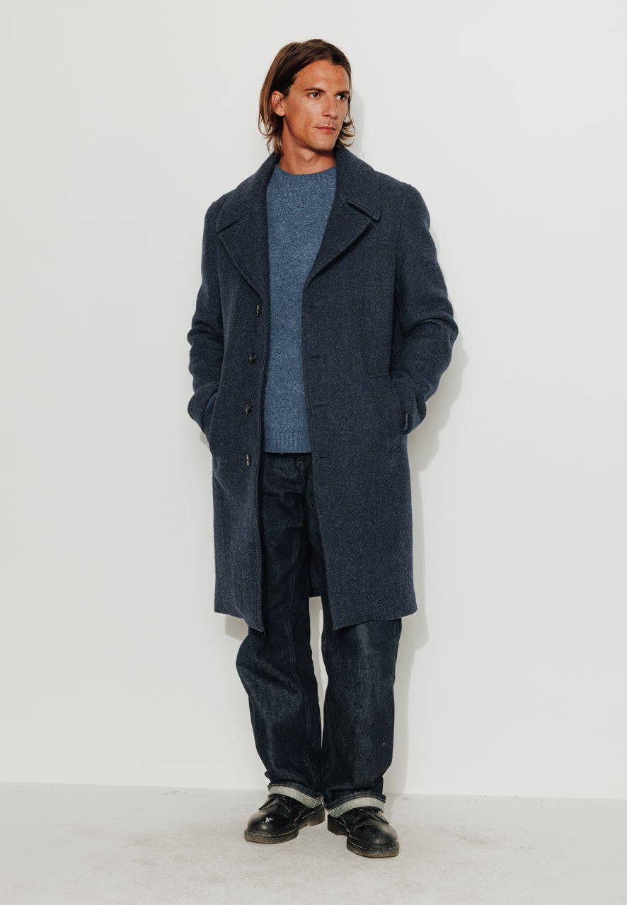 NILS - NILS- Manteau mi long en laine vierge marine MARINE - Trench & Coat