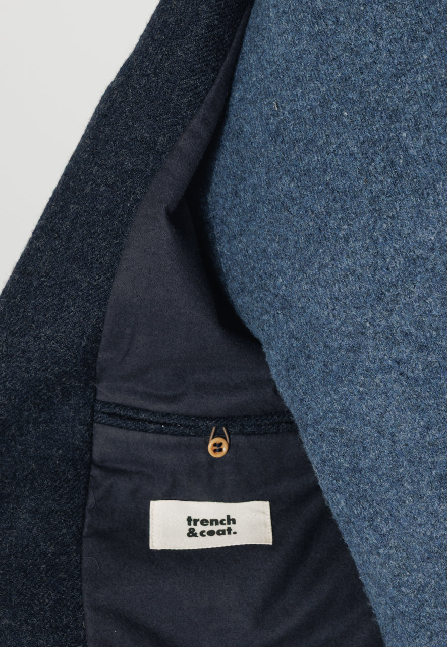 NILS - NILS- Manteau mi long en laine vierge marine MARINE - Trench & Coat