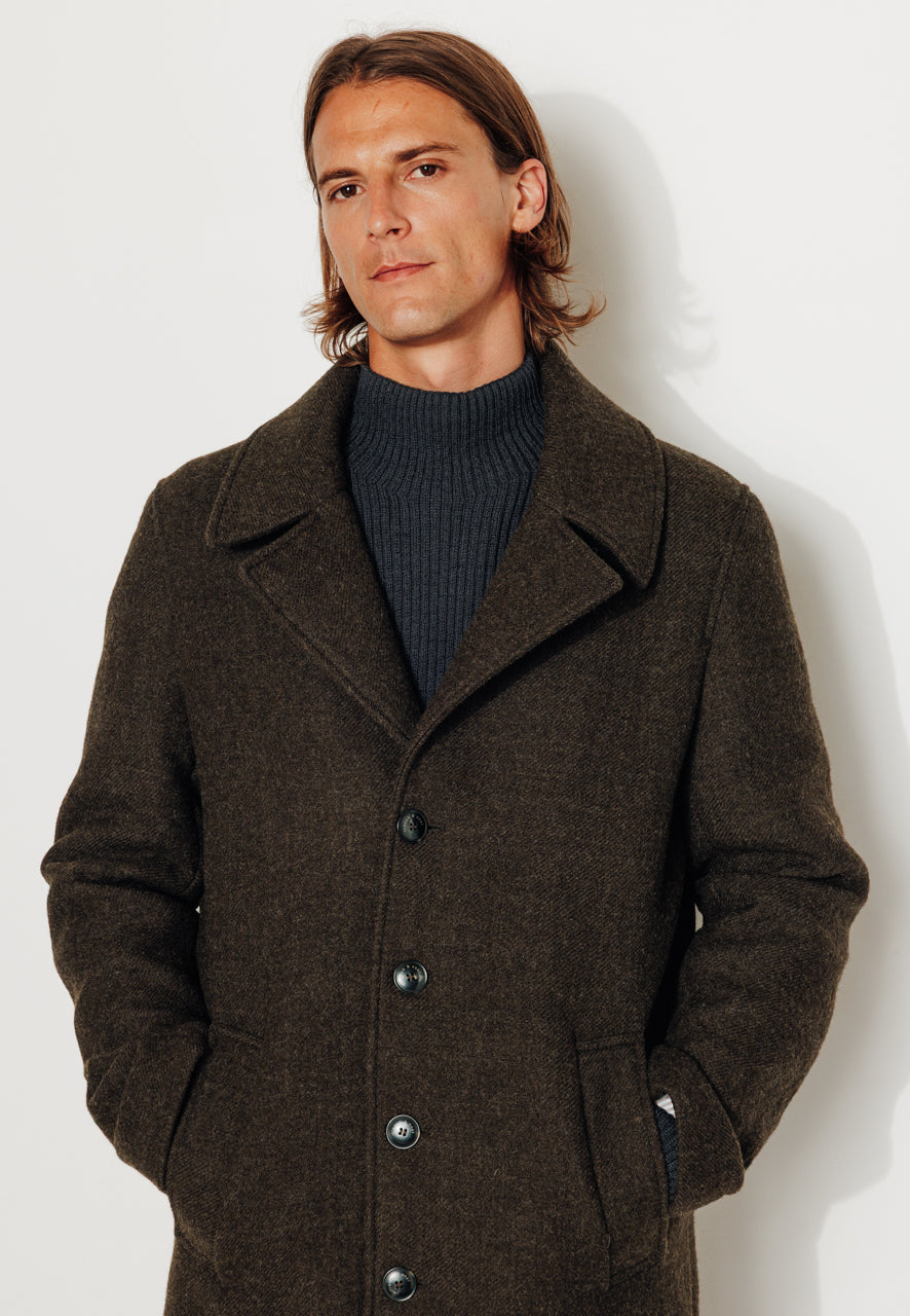 NILS - NILS- Manteau mi long en laine vierge kaki KAKI - Trench & Coat