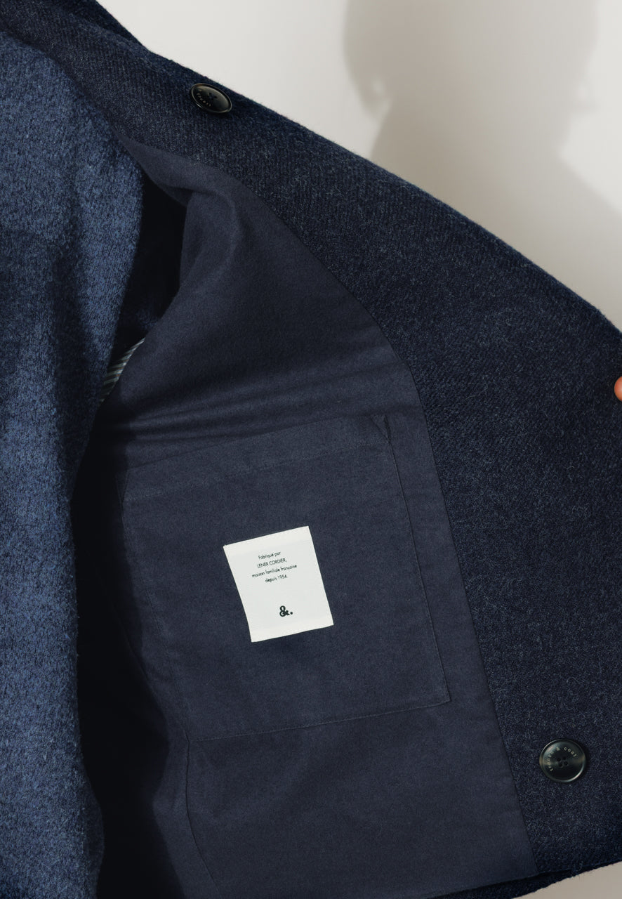 RAFI - RAFI – Manteau court oversize en laine vierge marine MARINE - Trench & Coat
