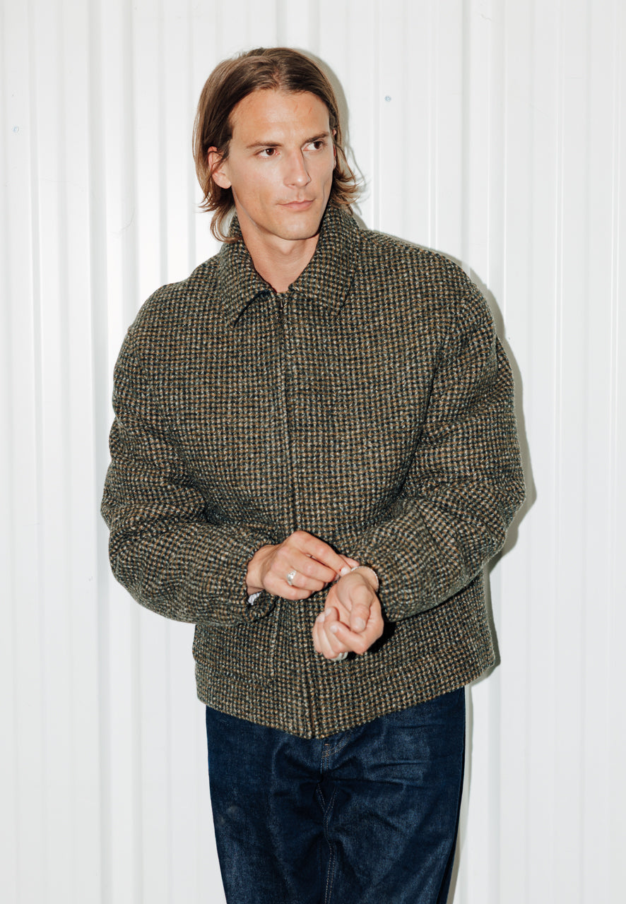 RUBEN - RUBEN- Manteau court laine vierge esprit blouson à carreaux? MOUTARDE - Trench & Coat