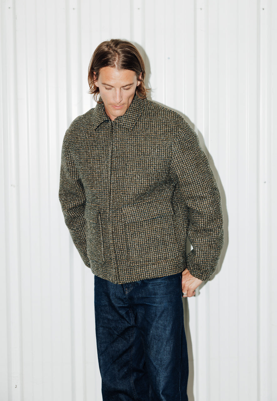 RUBEN - RUBEN- Manteau court laine vierge esprit blouson à carreaux? MOUTARDE - Trench & Coat