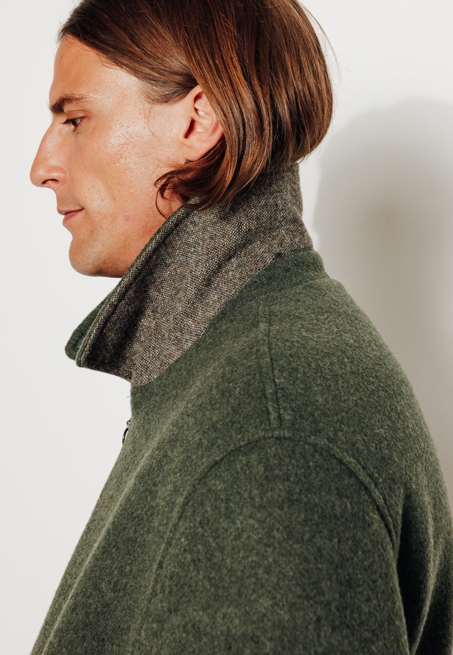 RUBEN - RUBEN - Manteau court esprit blouson en laine vert KAKI - Trench & Coat