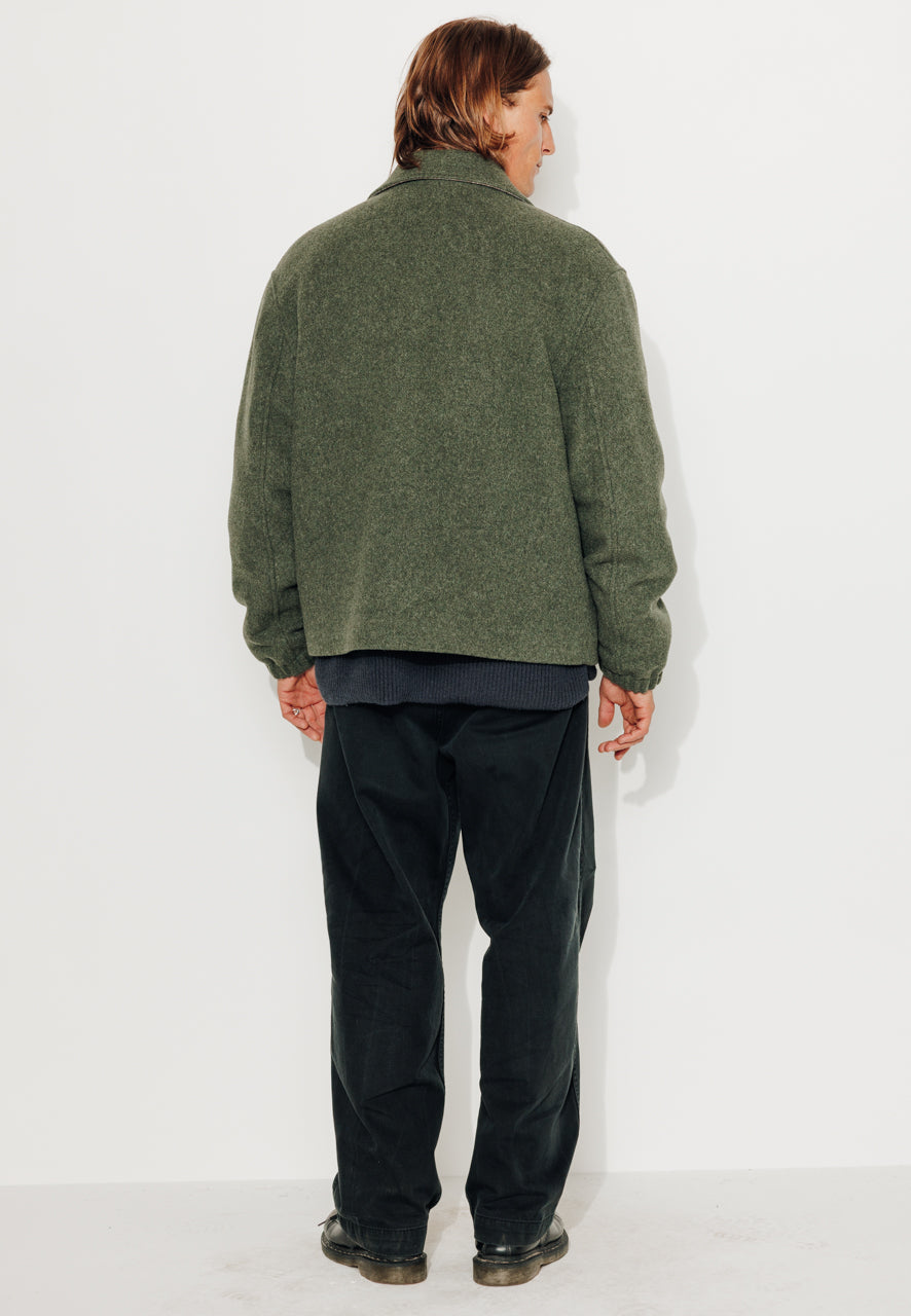 RUBEN - RUBEN - Manteau court esprit blouson en laine vert KAKI - Trench & Coat