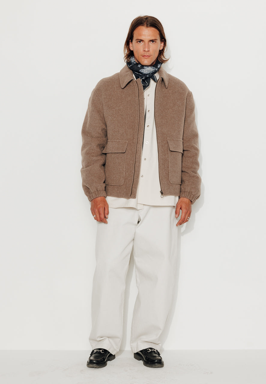 RUBEN - RUBEN - Manteau court esprit blouson en laine taupe TAUPE - Trench & Coat